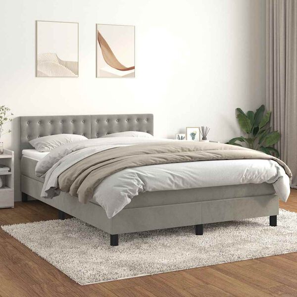 vidaXL &Kappa;&rho;&epsilon;&beta;ά&tau;&iota; Boxspring &mu;&epsilon; &Sigma;&tau;&rho;ώ&mu;&alpha; &Alpha;&nu;&omicron;&iota;&chi;&tau;ό &Gamma;&kappa;&rho;&iota; 140x200 &epsilon;&kappa;. &Beta;&epsilon;&lambda;&omicron;ύ&delta;&iota;&nu;&omicron;