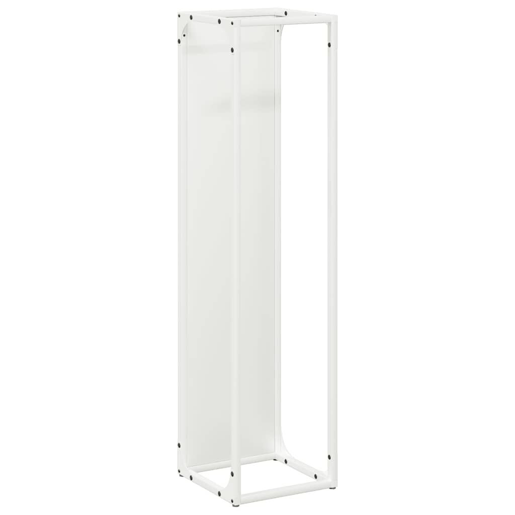 vidaXL Ράφι για καυσόξυλα Λευκό 25x25x100 εκ. Ατσάλι ψυχρής έλασης