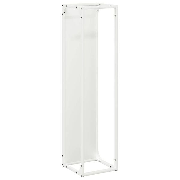 vidaXL Ράφι για καυσόξυλα Λευκό 25x25x100 εκ. Ατσάλι ψυχρής έλασης