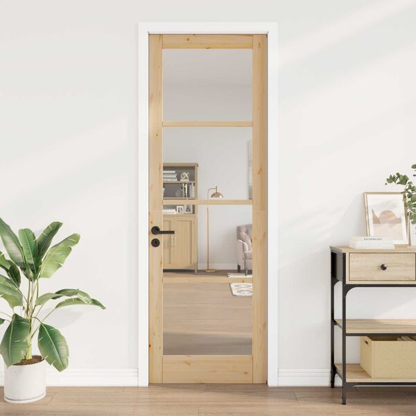 vidaXL Εσωτερική Πόρτα με Γυαλί "ORKDAL" 78x232x4 εκ. Στερεό Ξύλο Πεύκου