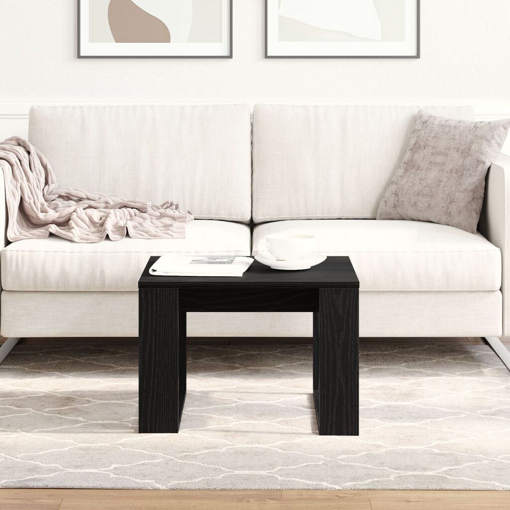 vidaXL Μαύρο Τραπεζάκι Δρυός - 50x50x35 εκ., Φτιαγμένο από Τεχνικό Ξύλο