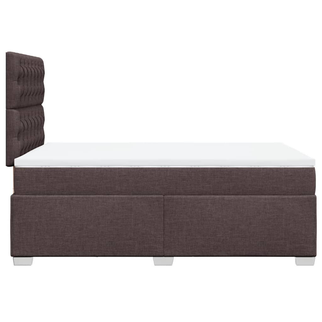 vidaXL Κρεβάτι Boxspring με Στρώμα Σκούρο Καφέ 120x190 εκ Υφασμάτινο