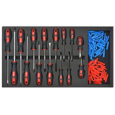 vidaXL Εργαλειοφόρος Τροχήλατος με 1125 Εργαλεία Κόκκινος Ατσάλινος