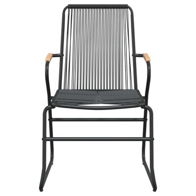 vidaXL Καρέκλες Κήπου 2 τεμ. Μαύρες 58 x 59 x 85,5 εκ. Ρατάν PVC