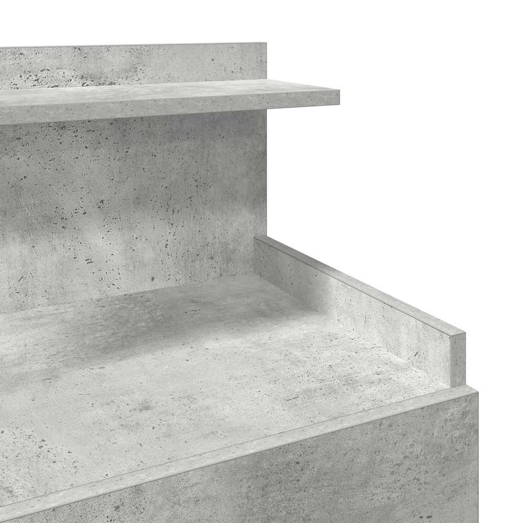 vidaXL Κομοδίνο με 2 Συρτάρια Γκρι Σκυρόδεμα 40x36,5x62 εκ.
