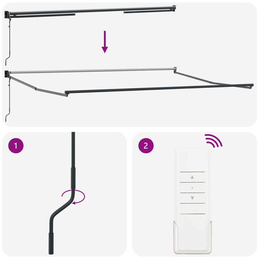 vidaXL Αυτόματη Ανασυρόμενη Τέντα Λευκή 450x300 cm