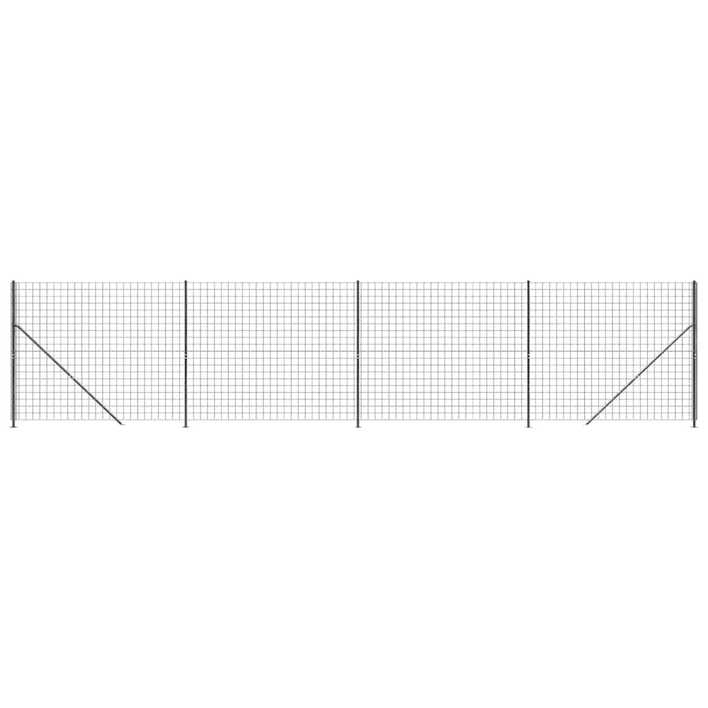 vidaXL Συρματόπλεγμα Περίφραξης Ανθρακί 1,6 x 10 μ. με Βάσεις Φλάντζα