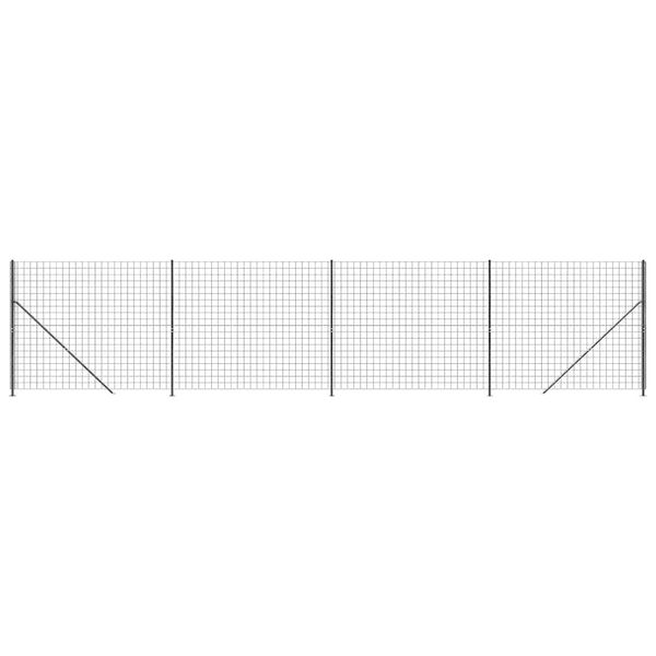 vidaXL Συρματόπλεγμα Περίφραξης Ανθρακί 1,6 x 10 μ. με Βάσεις Φλάντζα