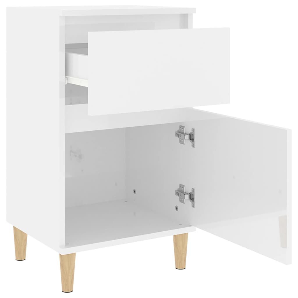 vidaXL Κομοδίνο Γυαλιστερό Λευκό 40x35x70 εκ.