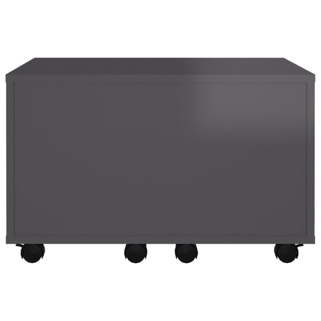 vidaXL Τραπεζάκι Σαλονιού Γυαλιστερό Γκρι 60 x 60 x 38 εκ. Επεξ. Ξύλο