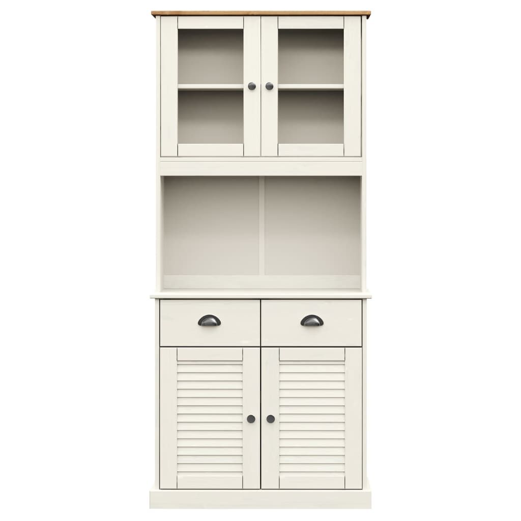 vidaXL Βιτρίνα VIGO Λευκή 78 x 40 x 175 εκ. από Μασίφ Ξύλο Πεύκου