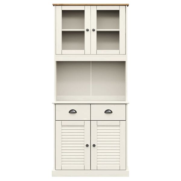 vidaXL Βιτρίνα VIGO Λευκή 78 x 40 x 175 εκ. από Μασίφ Ξύλο Πεύκου