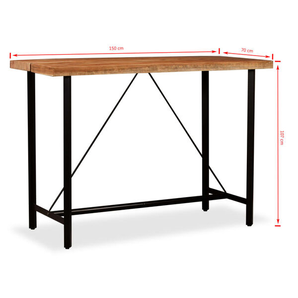 vidaXL Τραπέζι Μπαρ 150 x 70 x 107 εκ. από Μασίφ Ξύλο Ακακίας