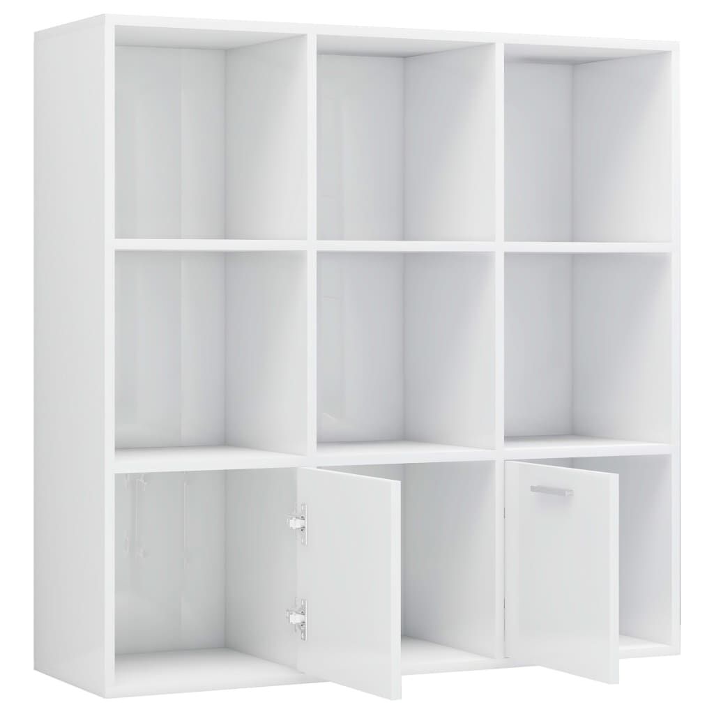 vidaXL Βιβλιοθήκη Γυαλιστερό Λευκό 98 x 30 x 98 εκ. από Επεξ. Ξύλο