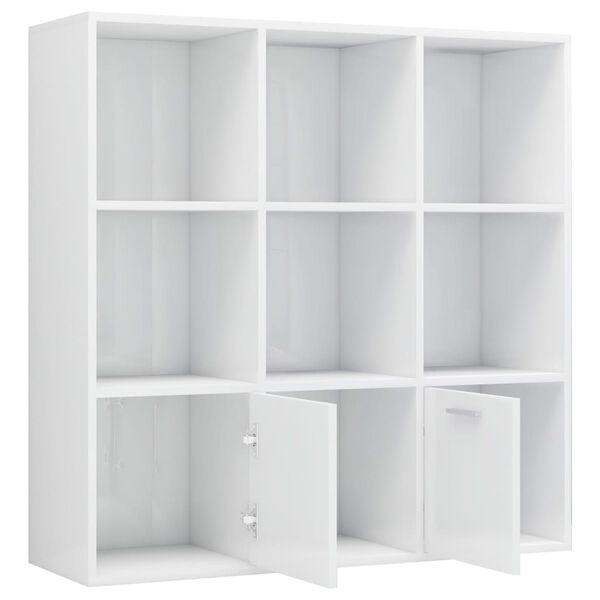 vidaXL Βιβλιοθήκη Γυαλιστερό Λευκό 98 x 30 x 98 εκ. από Επεξ. Ξύλο