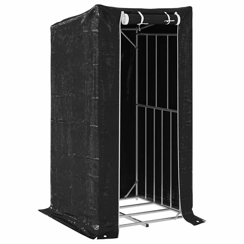 vidaxL Ράφι για καυσόξυλα με κάλυμμα βροχής 100x100x200 εκ.
