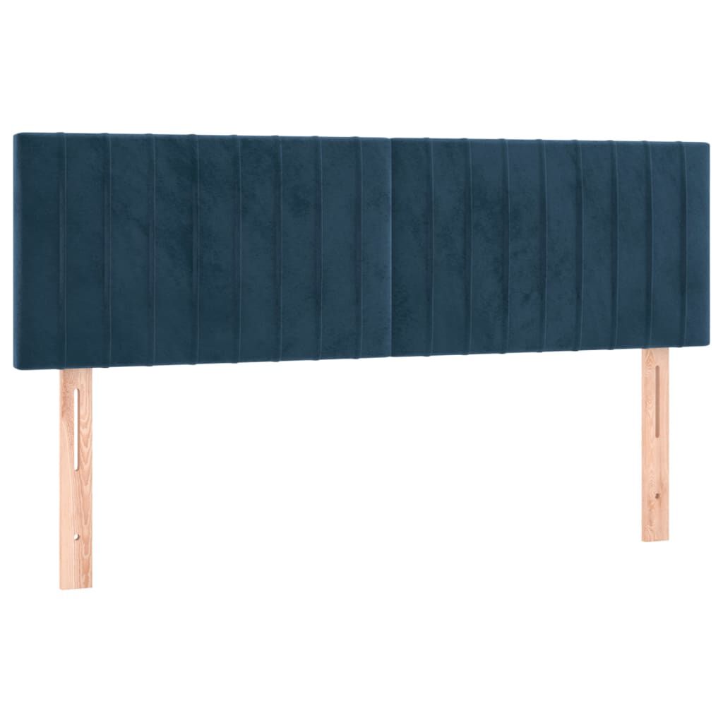 vidaXL Κρεβάτι Boxspring με Στρώμα Σκούρο Μπλε 140x200 εκ. Βελούδινο