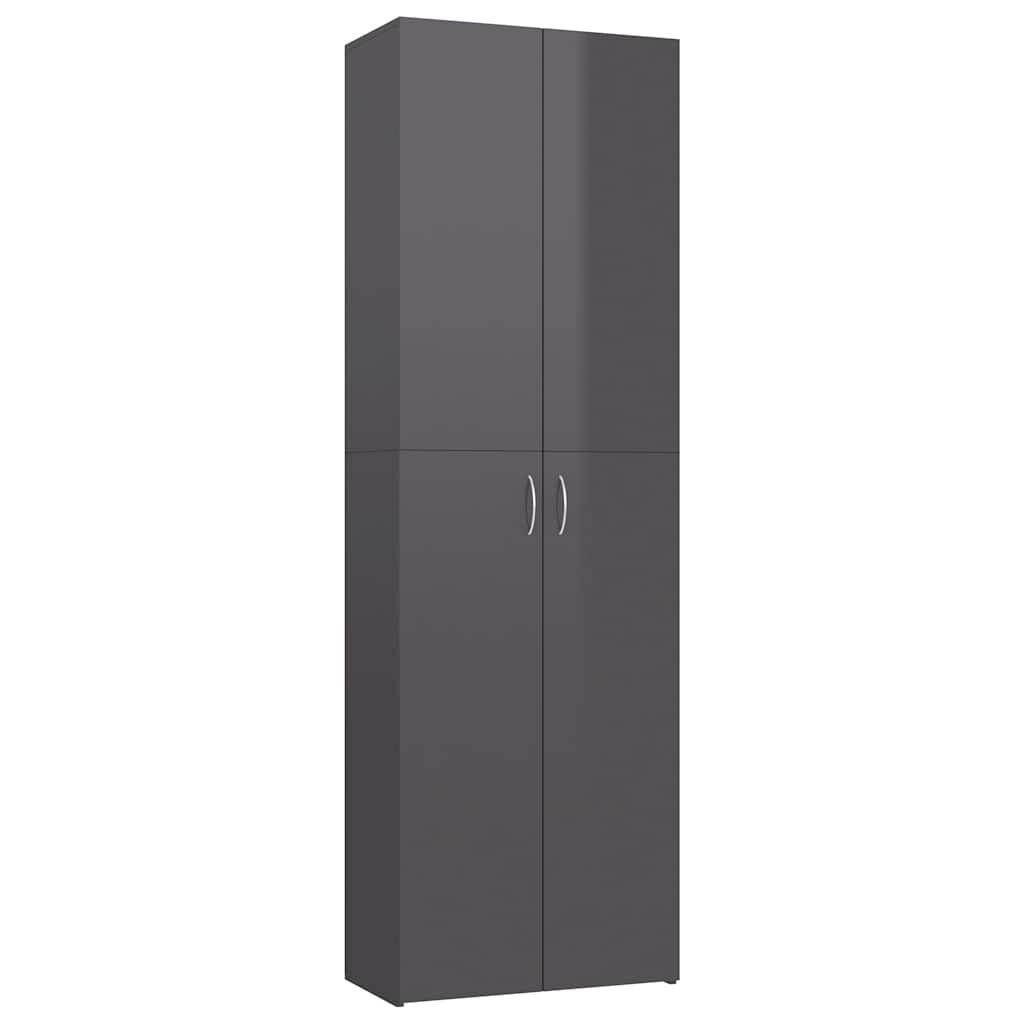 vidaXL Ντουλάπα Γραφείου Γυαλιστερό Γκρι 60x32x190 εκ. από Μοριοσανίδα