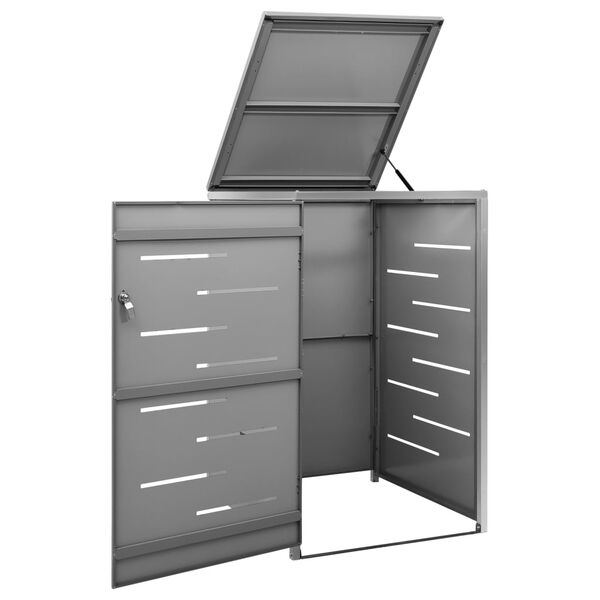 vidaXL Πλαίσιο για Κάδο Απορρ. με Ρόδες 69x77,5x112,5 εκ Αν. Ατσάλι