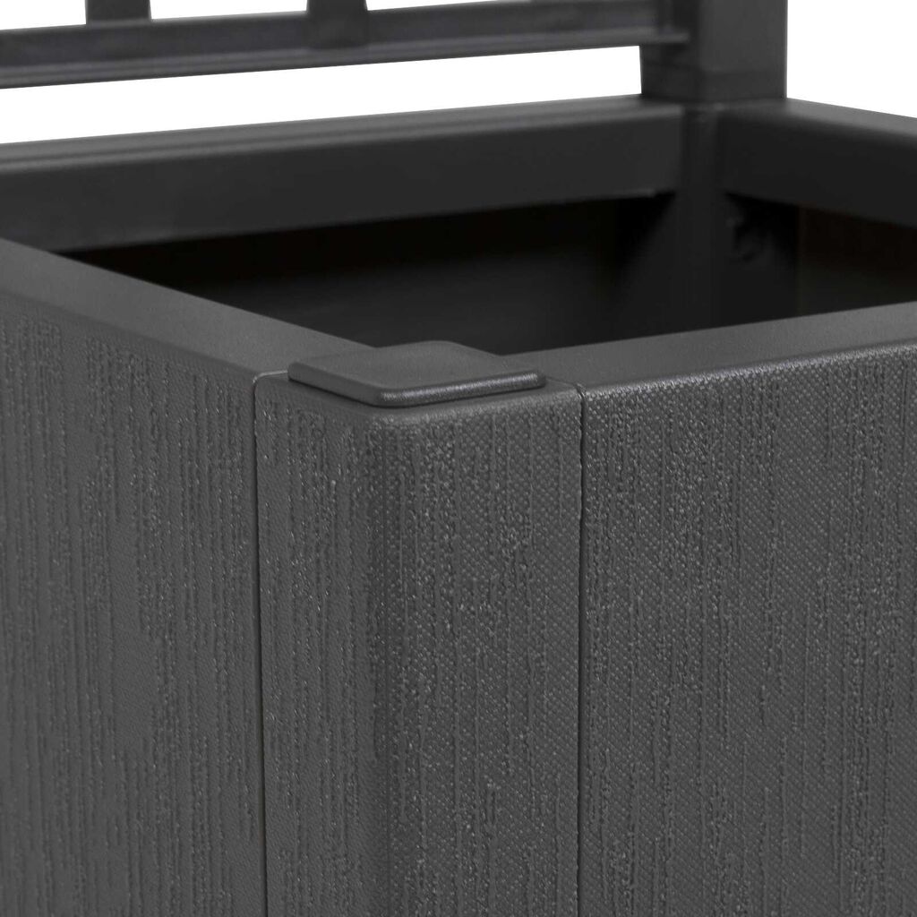 vidaXL Σκούρα Γκρι Γλάστρα Κήπου με Πλέγμα - 36x36x140 εκ
