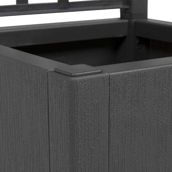 vidaXL Σκούρα Γκρι Γλάστρα Κήπου με Πλέγμα - 36x36x140 εκ