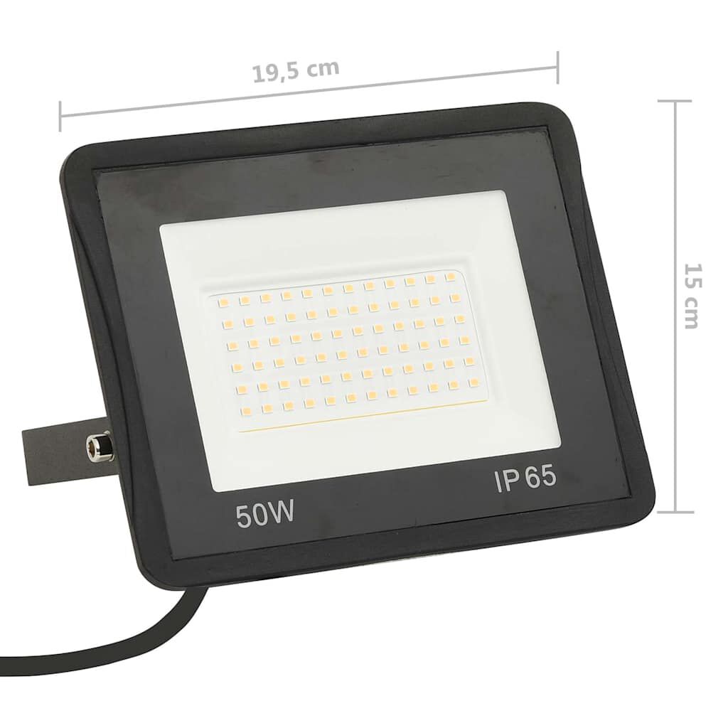 vidaXL Προβολείς LED 2 τεμ. Θερμό Λευκό 50 W