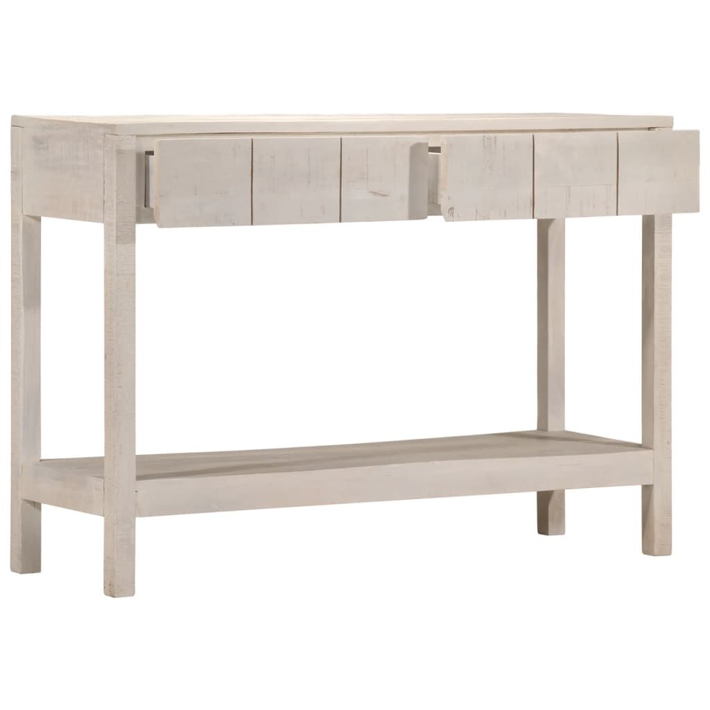 vidaXL Τραπέζι Κονσόλα Λευκό 110x35x75 εκ. Μασίφ Ξύλο Μάνγκο