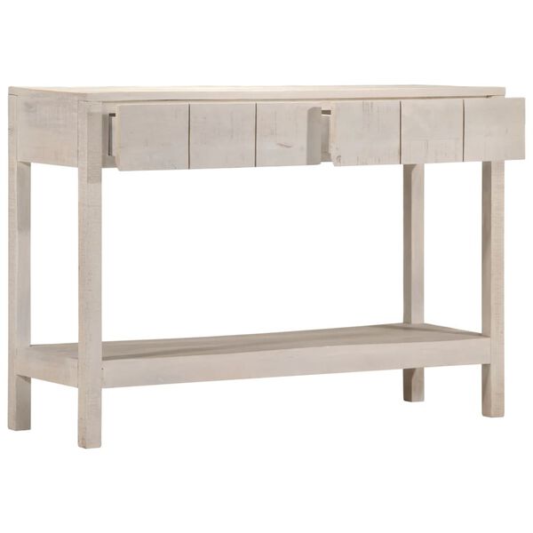 vidaXL Τραπέζι Κονσόλα Λευκό 110x35x75 εκ. Μασίφ Ξύλο Μάνγκο