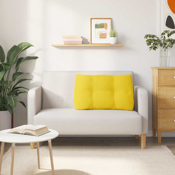 vidaXL Μαξιλάρι Πλάτης Απαλό Κίτρινο 80 x 24 x 50 εκ ύφασμα