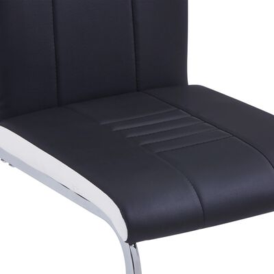 vidaXL Καρέκλες Τραπεζαρίας «Πρόβολος» 2 τεμ. Μαύρες Συνθετικό Δέρμα