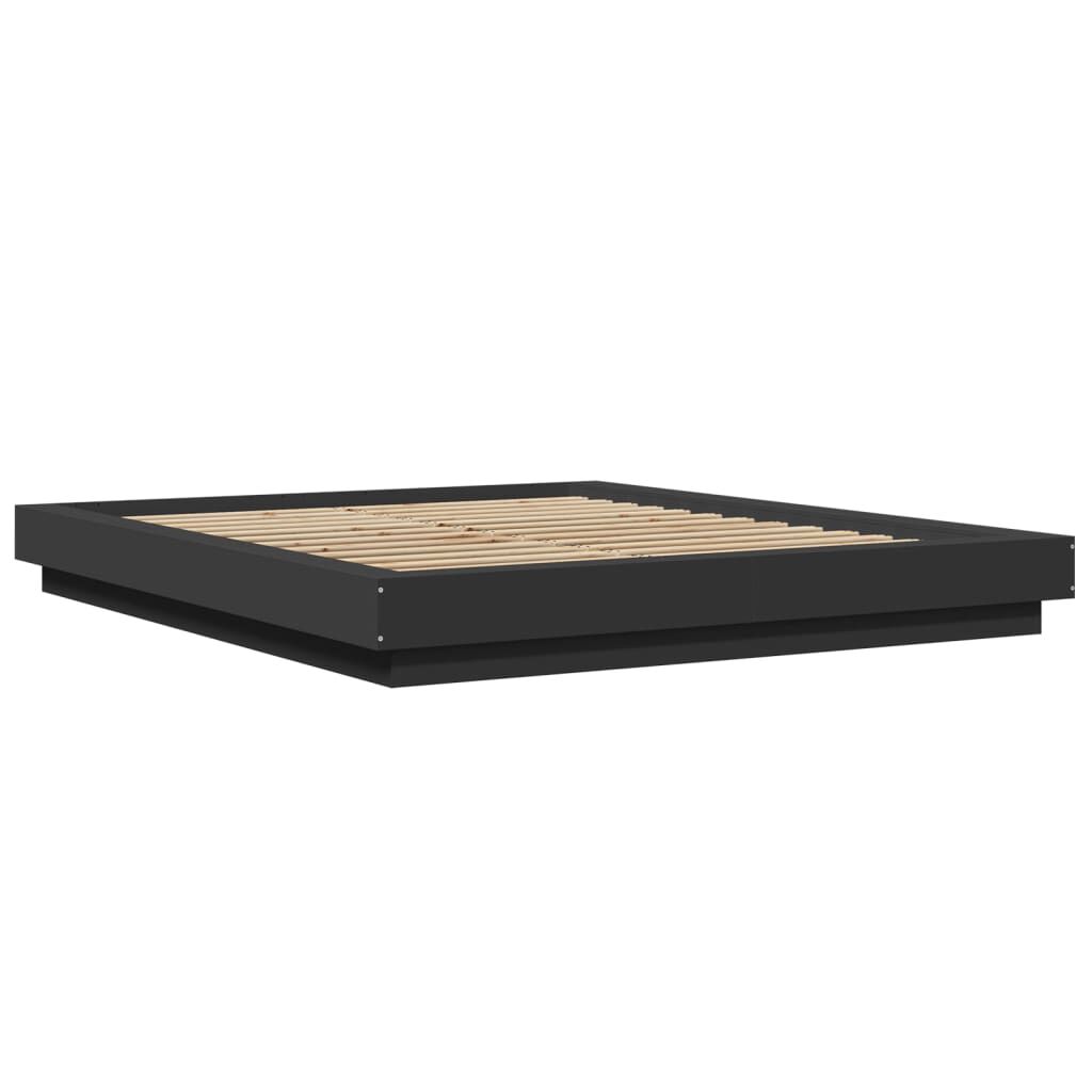 vidaXL Πλαίσιο Κρεβατιού Μαύρο 160x200 εκ. Επεξεργασμένο Ξύλο