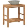 vidaXL Έπιπλο Μπάνιου από Μασίφ Ξύλο Teak με Νιπτήρα River Stone