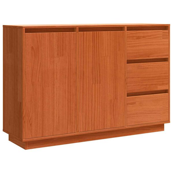 vidaXL Πλαϊνό γραφείο Καφέ 111 x 34 x 75 εκ. Μασίφ ξύλο πεύκου