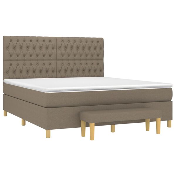 vidaXL &Kappa;&rho;&epsilon;&beta;ά&tau;&iota; Boxspring &mu;&epsilon; &Sigma;&tau;&rho;ώ&mu;&alpha; Taupe 180x200 &epsilon;&kappa;. &Upsilon;&phi;&alpha;&sigma;&mu;ά&tau;&iota;&nu;&omicron;