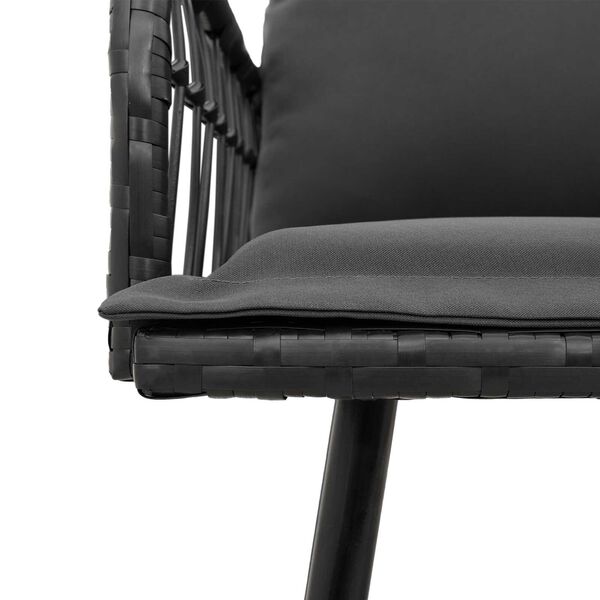 vidaXL Παγκάκι Κήπου Μαύρο 114x64x78 εκ. Πολυ Ράταν