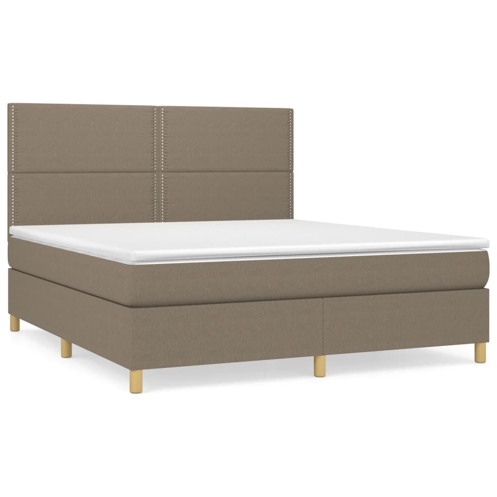 vidaXL Κρεβάτι Boxspring με Στρώμα Taupe 180x200 εκ. Υφασμάτινο