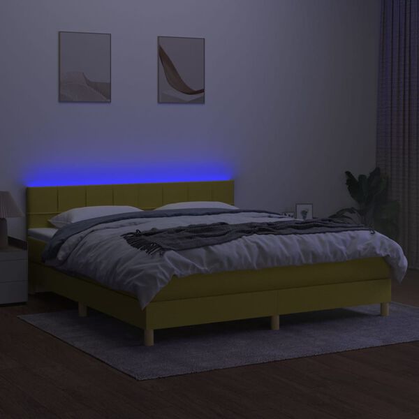 vidaXL &Kappa;&rho;&epsilon;&beta;ά&tau;&iota; Boxspring &mu;&epsilon; &Sigma;&tau;&rho;ώ&mu;&alpha; & LED &Pi;&rho;ά&sigma;&iota;&nu;&omicron; 180x200 &epsilon;&kappa; &Upsilon;&phi;&alpha;&sigma;&mu;ά&tau;&iota;&nu;&omicron;