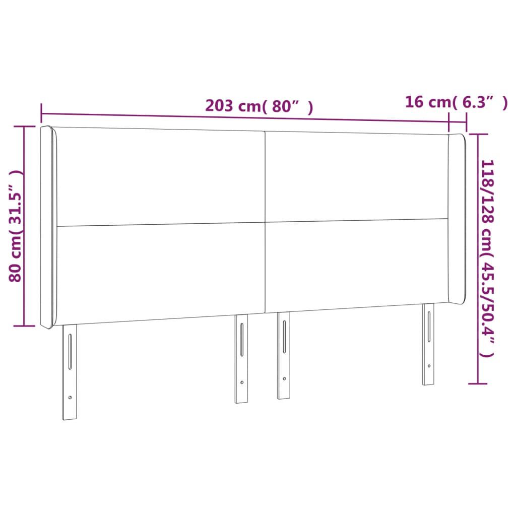 vidaXL Κεφαλάρι με Πτερύγια Καπουτσίνο 203x16x118/128 εκ. Συνθ. Δέρμα