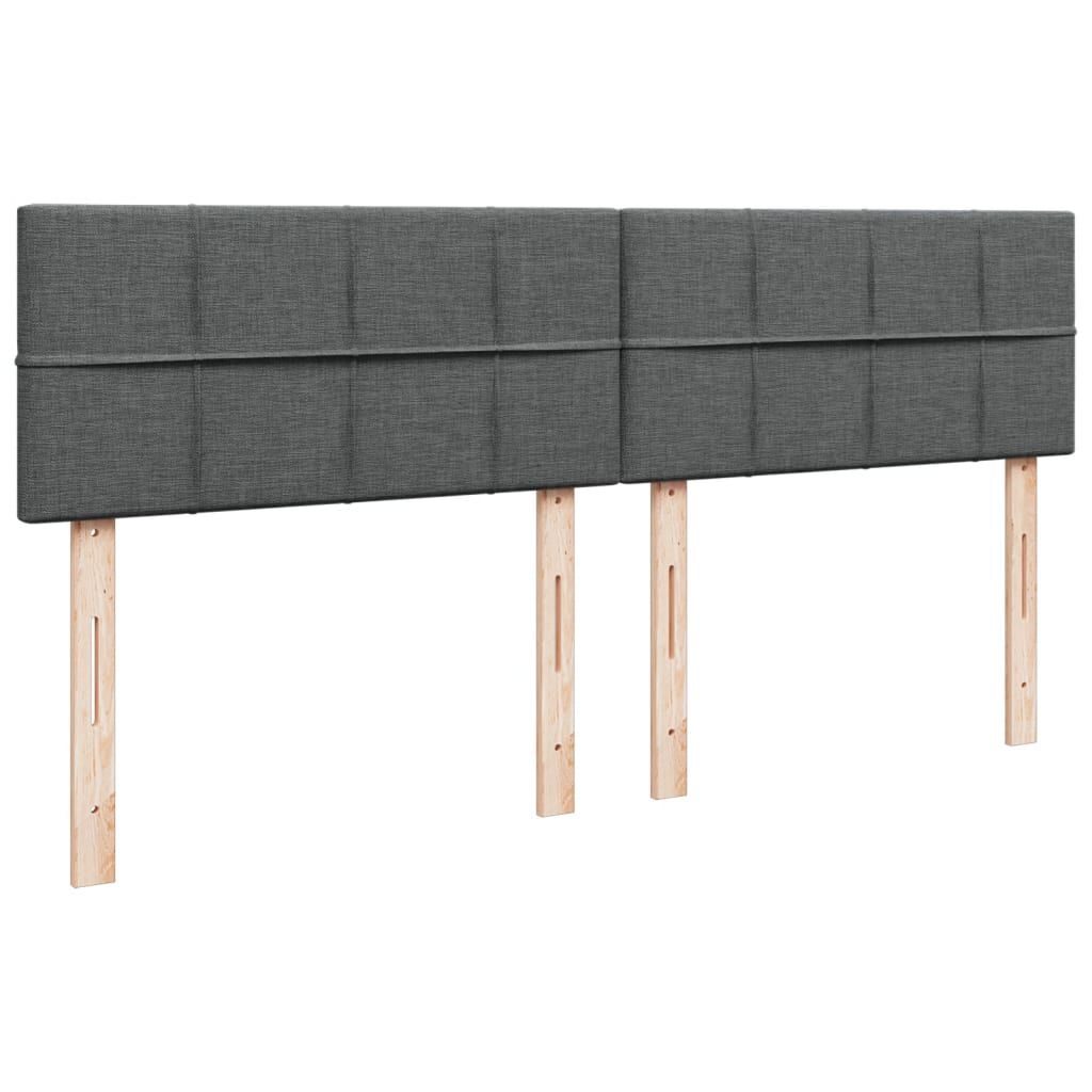 vidaXL Κρεβάτι Boxspring με Στρώμα Σκούρο Γκρι 200x200 εκ. Υφασμάτινο