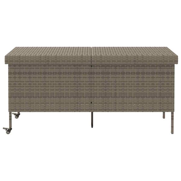 vidaXL Κουτί Αποθήκευσης Κήπου με Ρόδες 160x55x75 εκ. Συνθετικό Ρατάν
