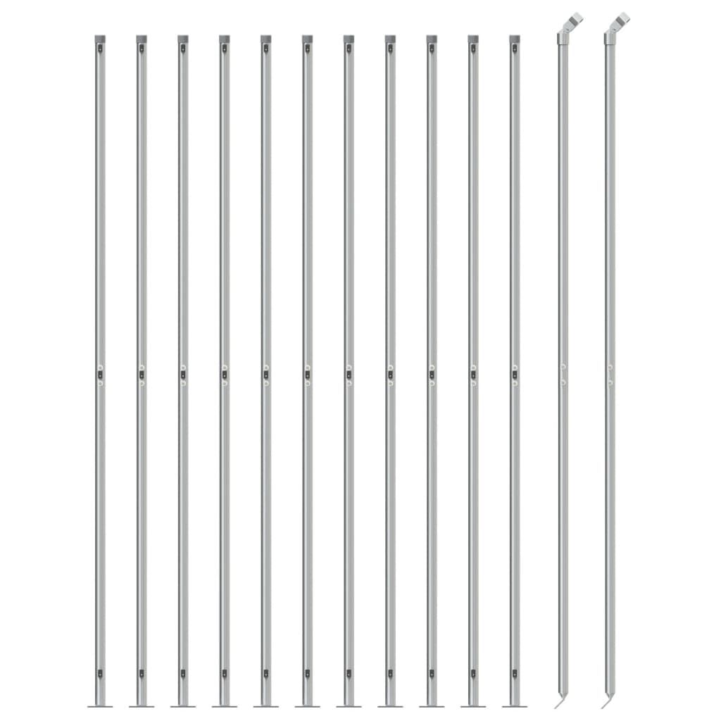 vidaXL Συρματόπλεγμα Περίφραξης Ασημί 1,6 x 25 μ. με Βάσεις Φλάντζα
