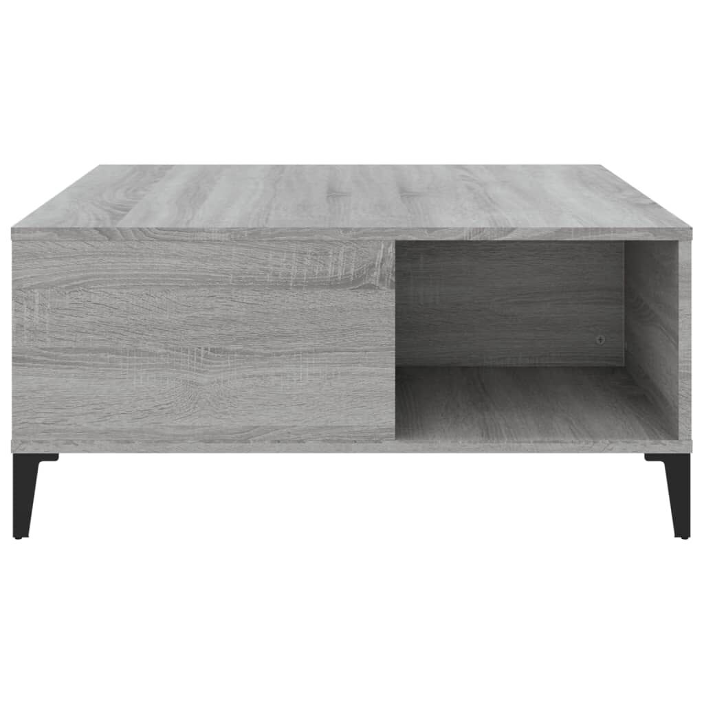 vidaXL Τραπεζάκι Σαλονιού Γκρι Sonoma 80x80x36,5εκ. Επεξεργασμένο Ξύλο