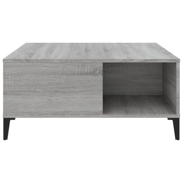 vidaXL Τραπεζάκι Σαλονιού Γκρι Sonoma 80x80x36,5εκ. Επεξεργασμένο Ξύλο
