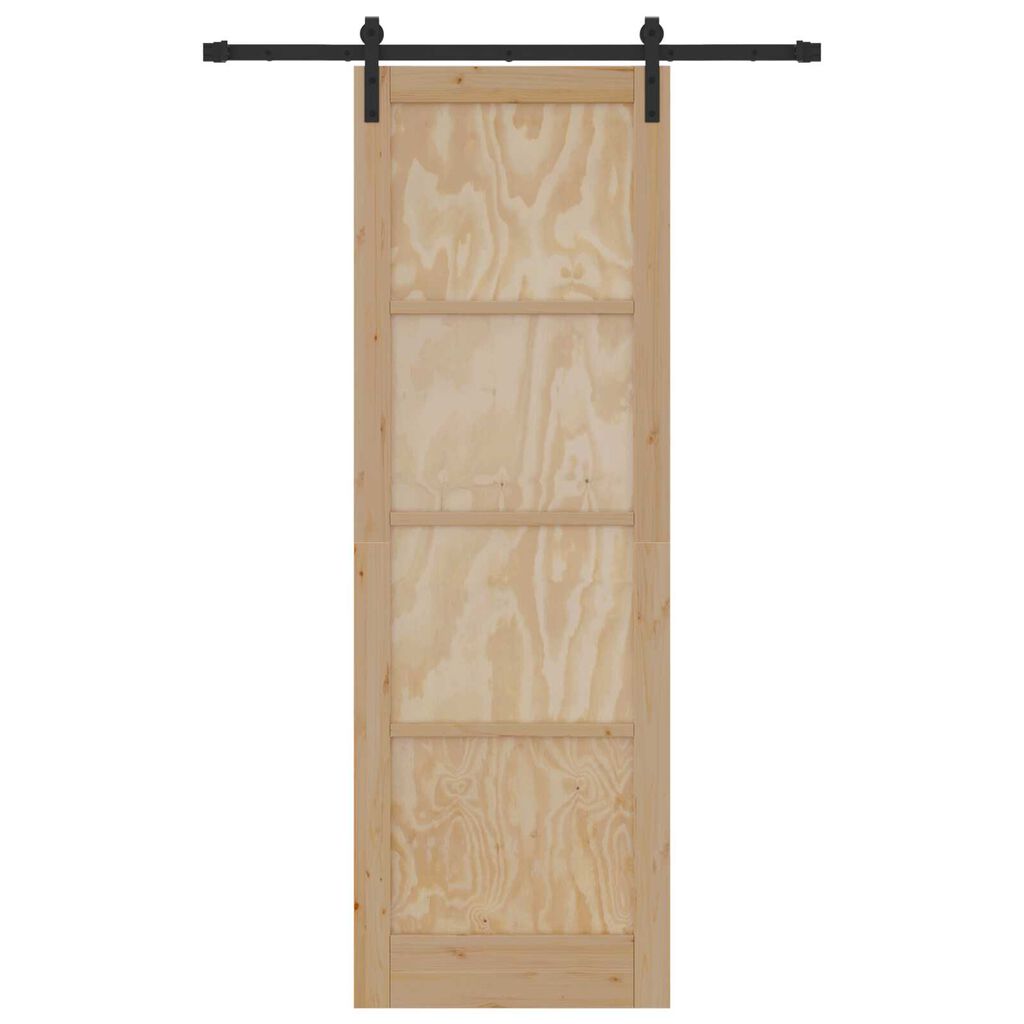 vidaXL Συρόμενη Πόρτα με Σετ Εξαρτημάτων 78x232 cm Μασίφ Ξύλο Πεύκου