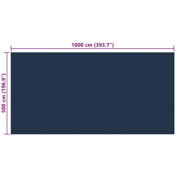 vidaXL Κάλυμμα Πισίνας Ηλιακό Μαύρο/Μπλε 1000x500 εκ. Πολυαιθυλένιο