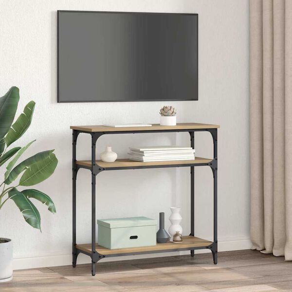 vidaXL Τραπέζι κονσόλας Artisan Oak 75 x 29 x 75 εκ Επεξεργασμένο ξύλο