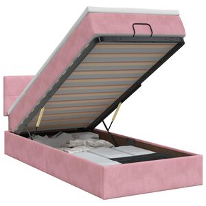 vidaXL &Kappa;&rho;&epsilon;&beta;ά&tau;&iota; Ottoman &mu;&epsilon; &sigma;&tau;&rho;ώ&mu;&alpha; &mu;&epsilon; &kappa;&epsilon;&phi;&alpha;&lambda;ά&rho;&iota; &Rho;&omicron;&zeta; 80 x 200 cm &Beta;&epsilon;&lambda;&omicron;ύ&delta;&omicron;