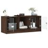 vidaXL Έπιπλο Τηλεόρασης Καφέ Δρυς 102x37x42 εκ. Γυάλινες Πόρτες