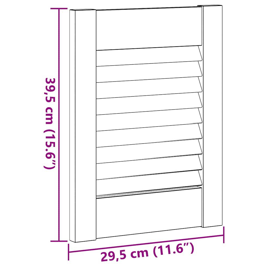 vidaXL Πόρτες ντουλαπιών Louvred Design 2 τεμάχια Λευκό 39,5x29,5 cm
