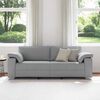 vidaXL Καναπές με μαξιλάρι Ανοιχτό γκρι 219 x 77 x 82 εκ ύφασμα